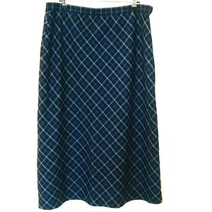 SAG HARBOR Long Lined Skirt 18 Blue & Black